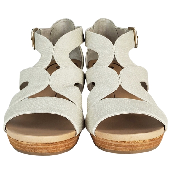 New Dr scholl's bailey faux leather wedge sandals oyster Size 11 - Picture 7 of 13